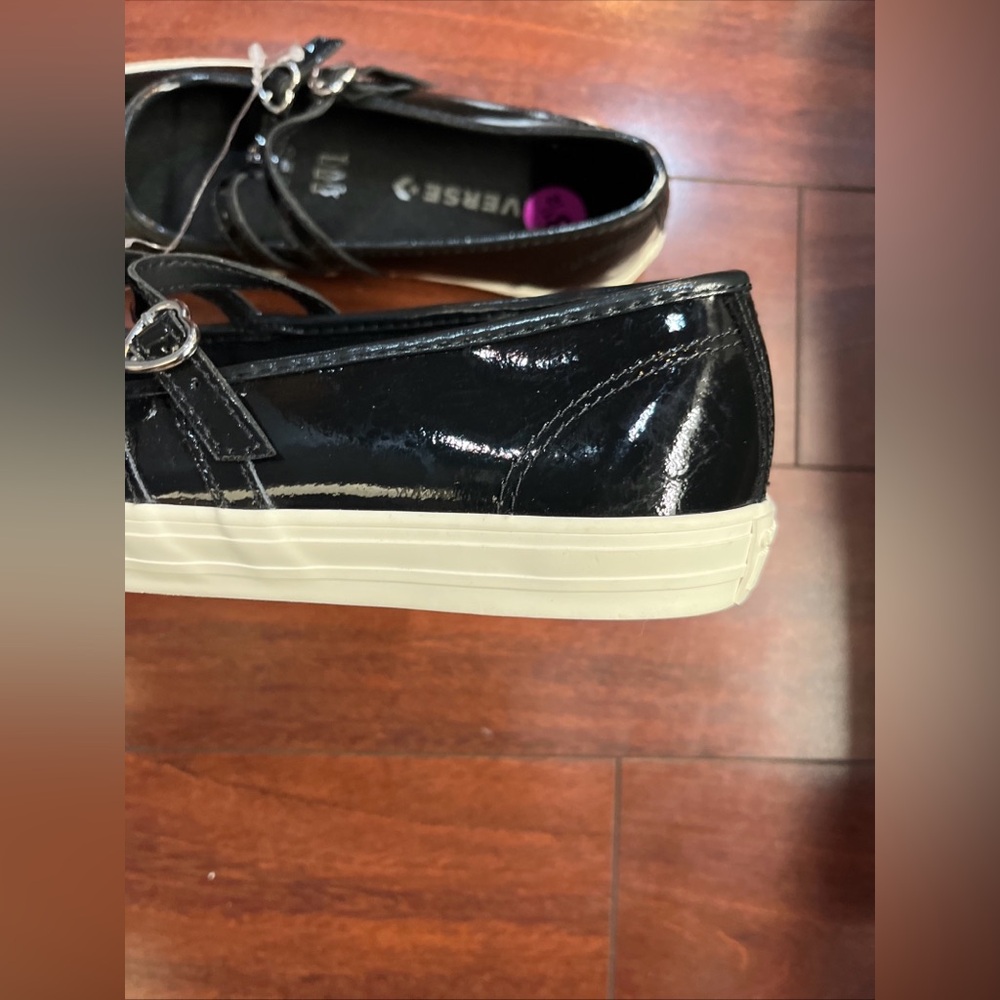 Womens 8.5 Converse Dainty Mary Jane Slip Black Patent Leather Valentines Day #1 - Picture 9 of 16